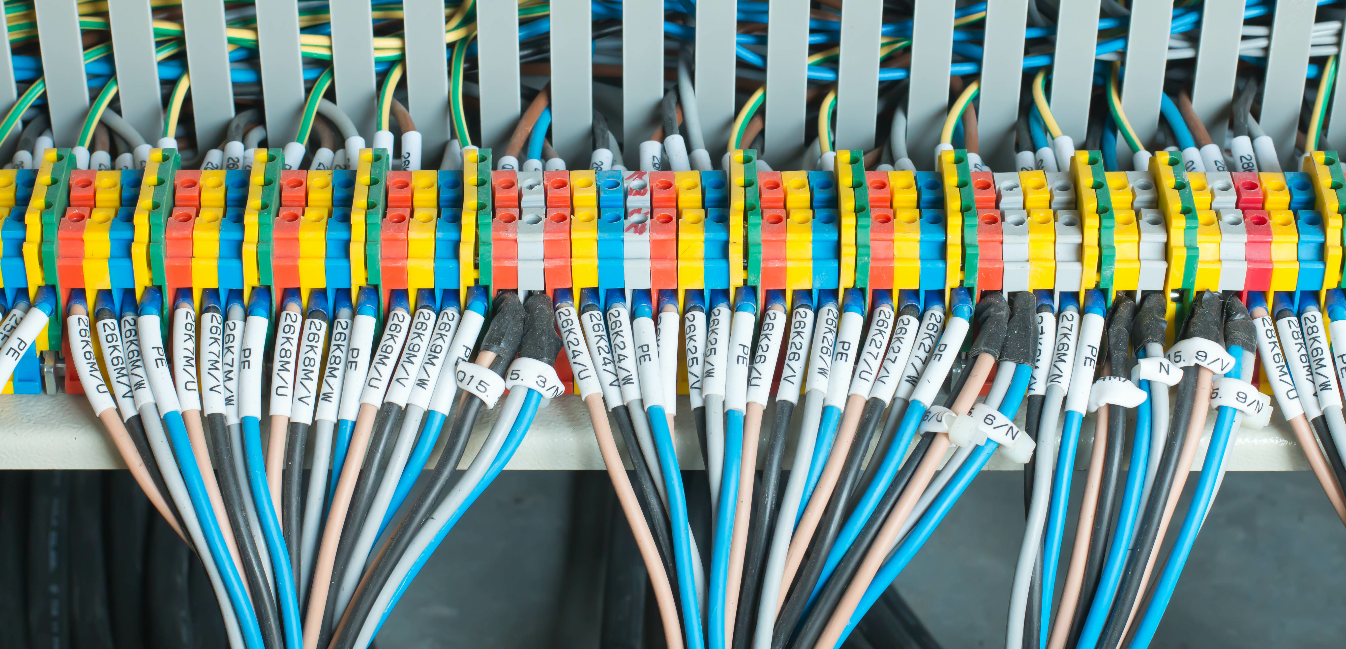 Organized and labeled structured cabling inside a system enclosure